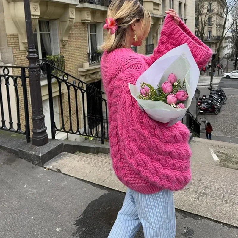Chunky Cable Knit Sweater Poncho