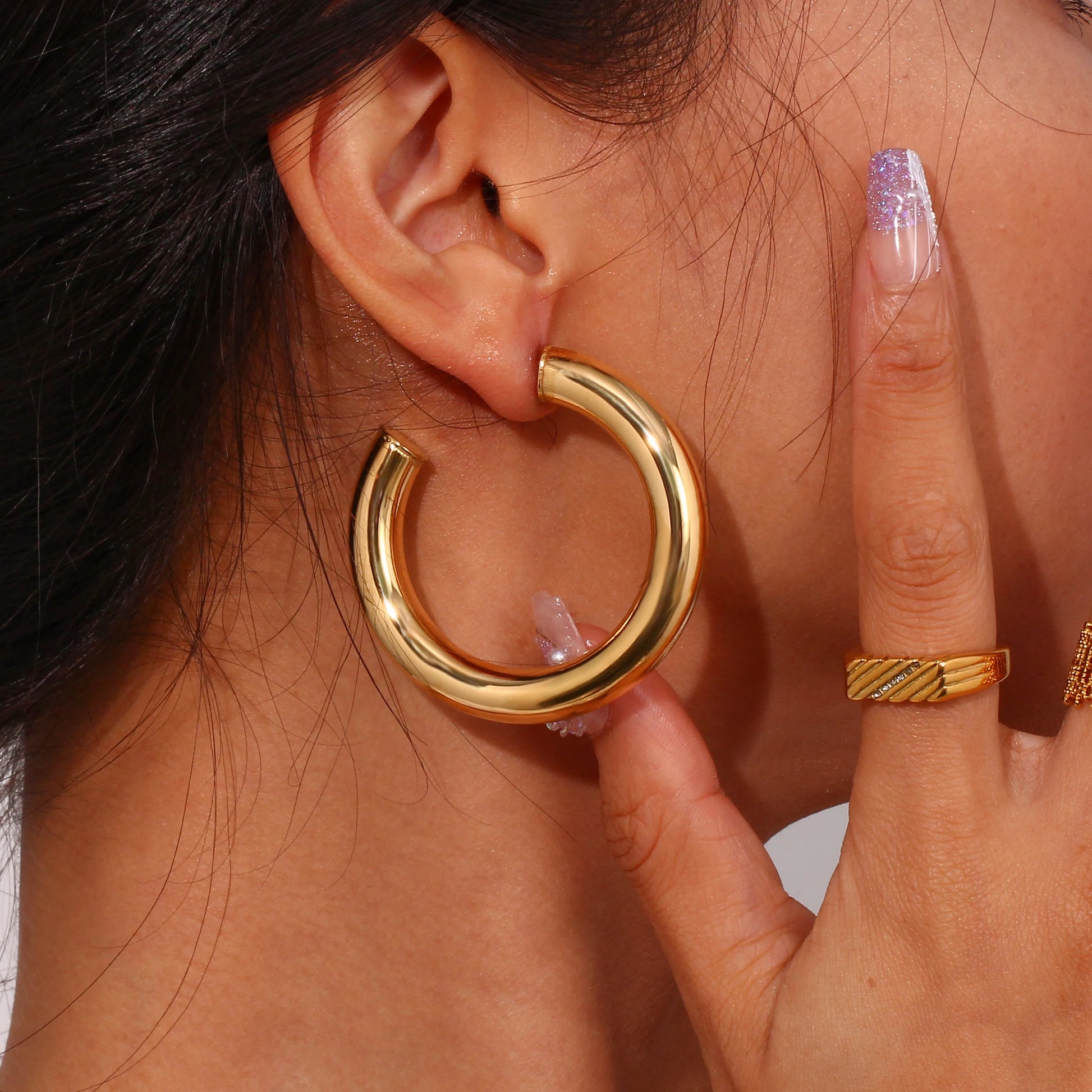 Bold Gold Hoop Earrings