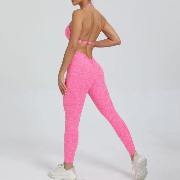 Halter & Ruched Leggings Workout Set