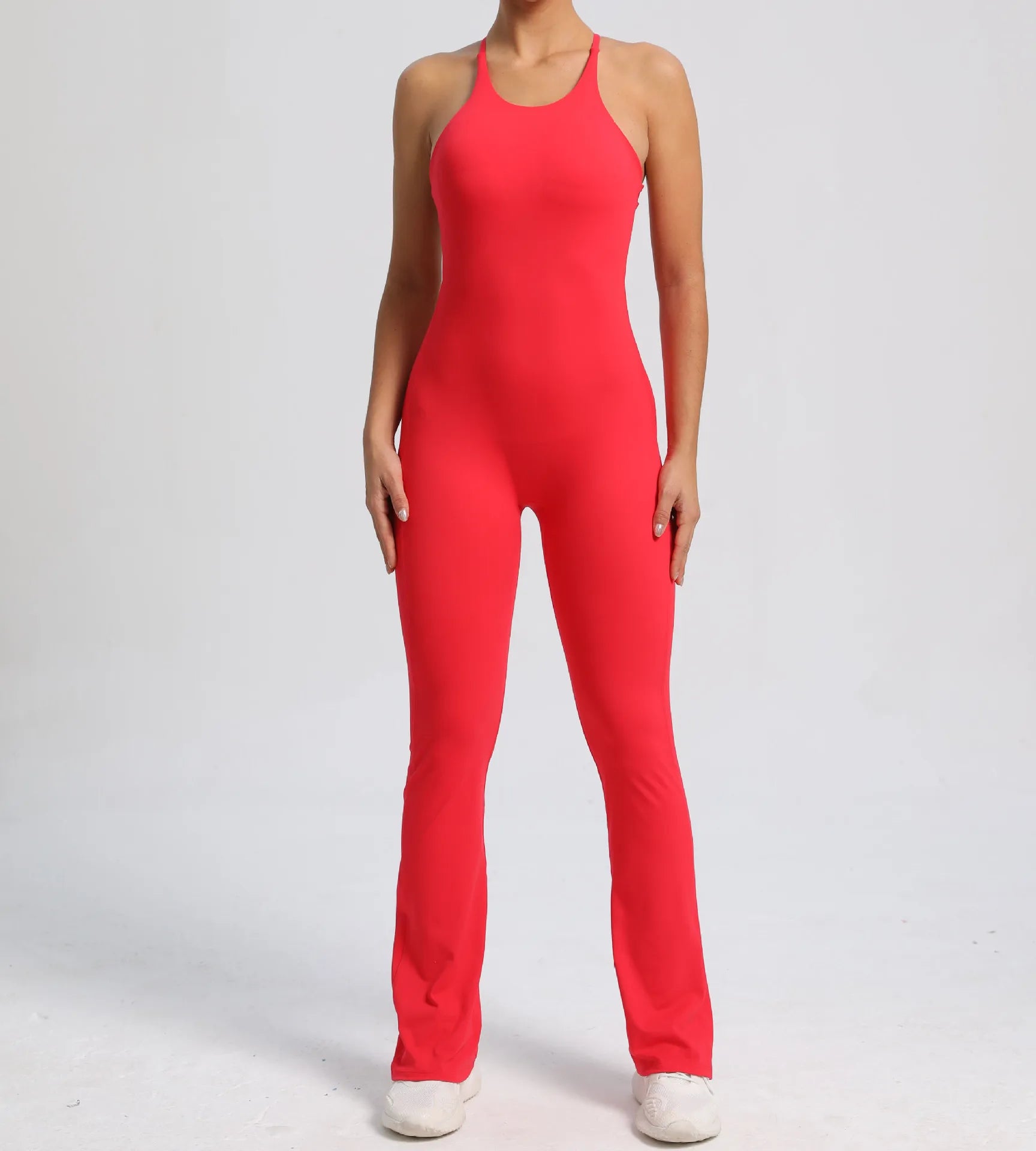 Navy Flared Workout Jumpsuit