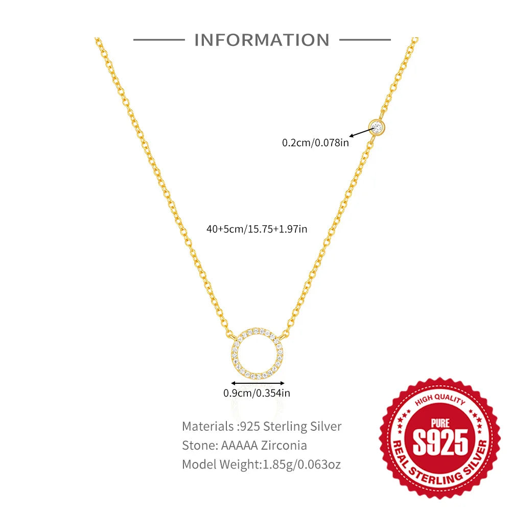 Dainty Circle Pavé Pendant Necklace