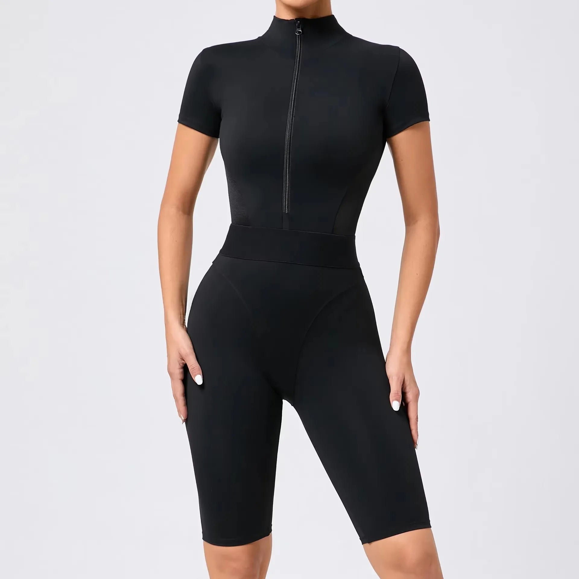 Short Sleeve Workout Jumpsuit