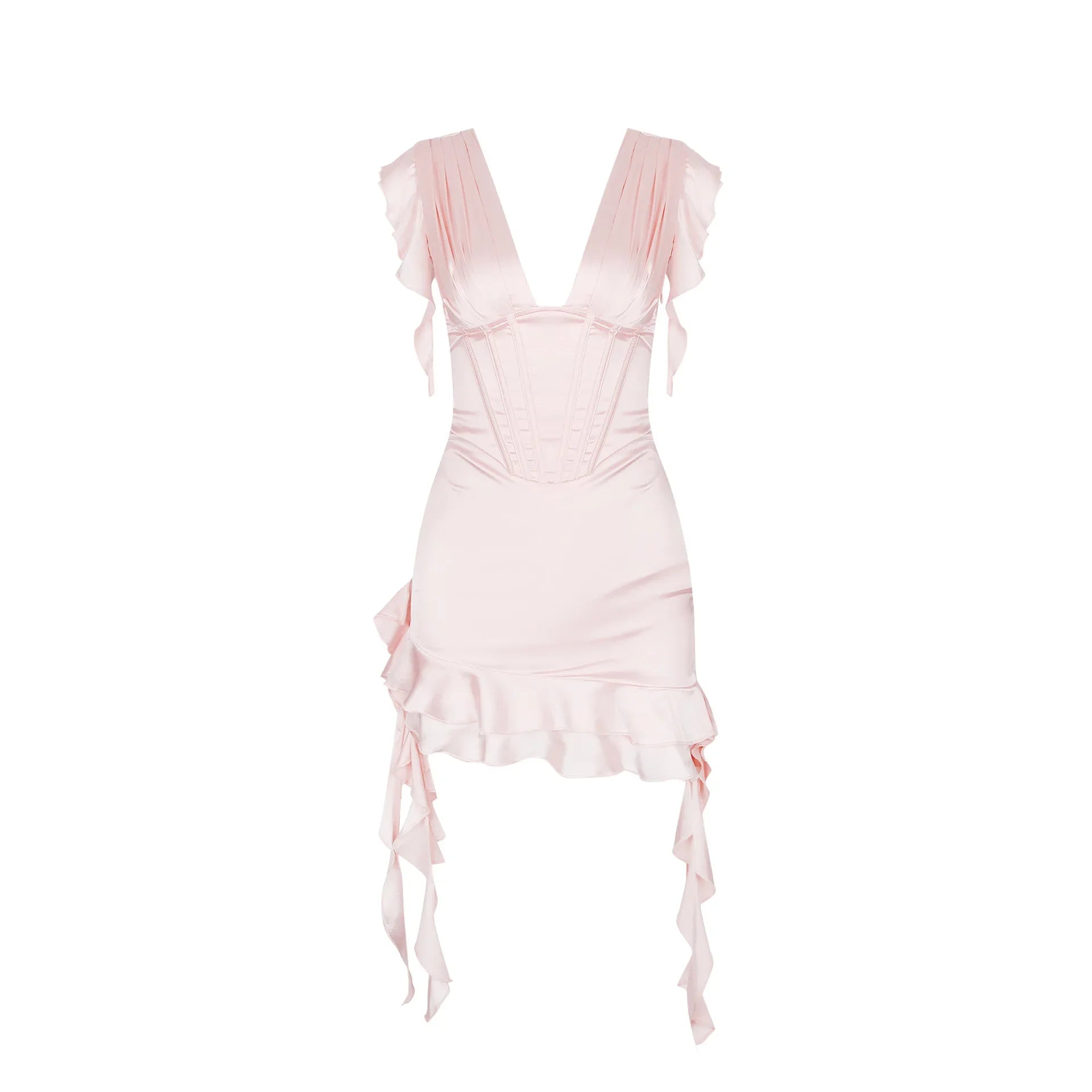 Ruffled Corset Mini Dress