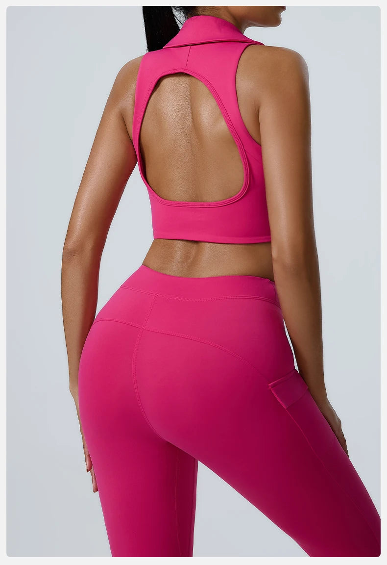 Polo Halter & Cargo Leggings Workout Set