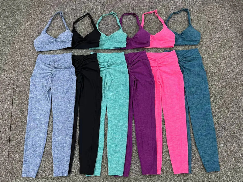 Halter Bra & Pocket Leggings Workout Set