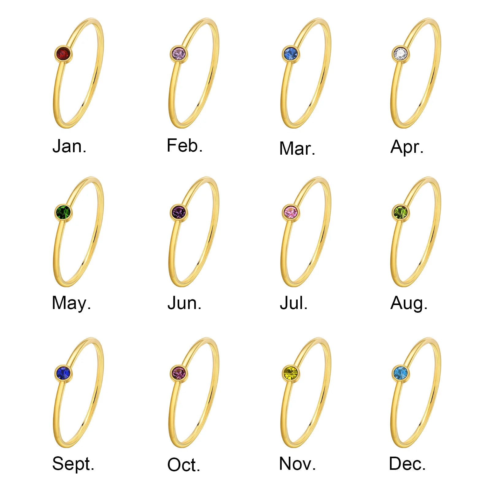 Dainty Birthstone Stacking Ring