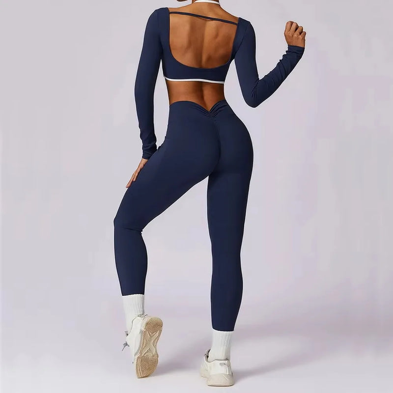 Square Neck Long Sleeve Leggings Set