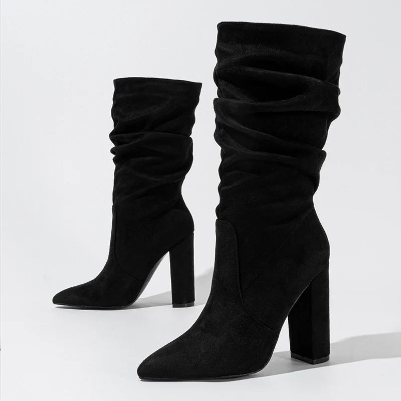 Slouchy Pointed-Toe Boots
