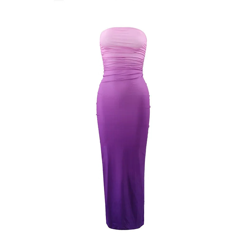 Ombre Mesh Bodycon Maxi Dress