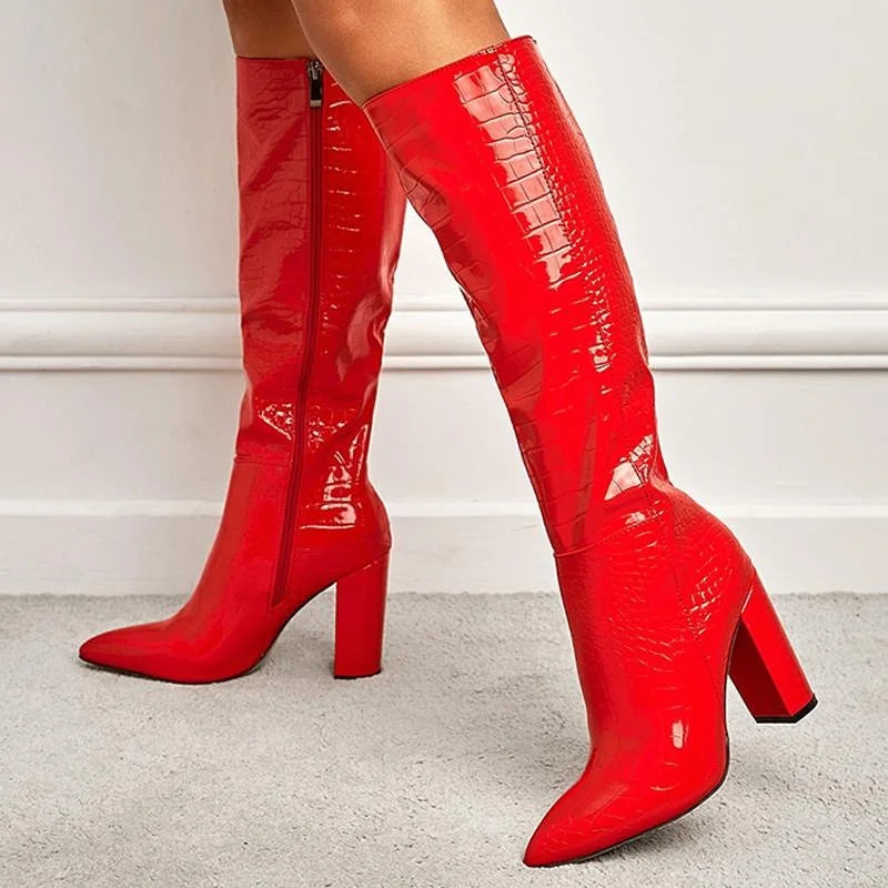 Pointed Toe High Heel Sock Boot
