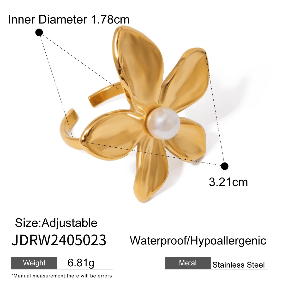 Pearl Bloom Flower Statement Ring