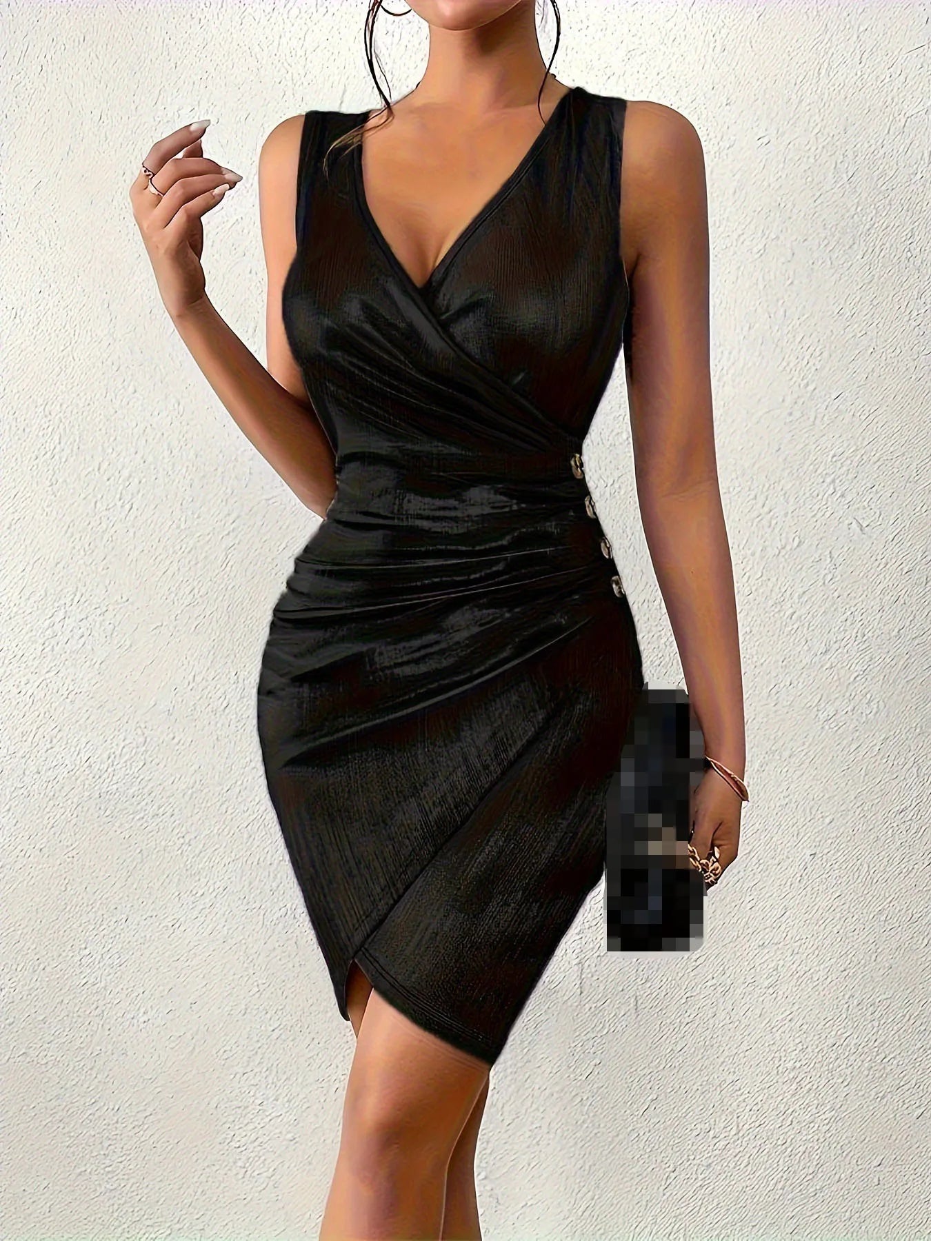 Silver Aura Wrap Mini Dress