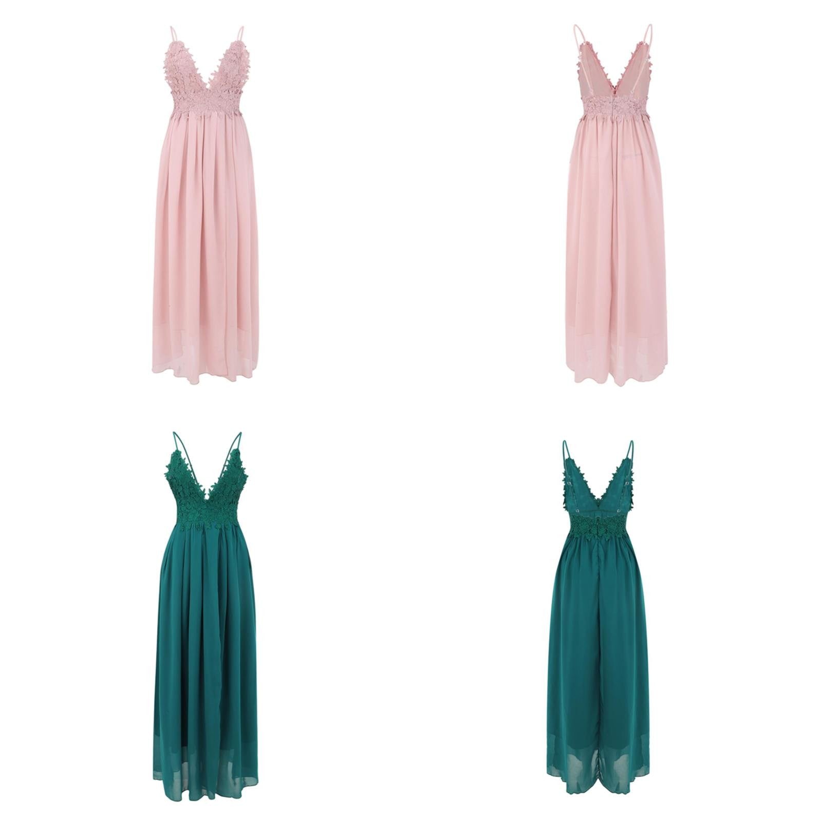 Lace Bodice Spaghetti Strap Maxi Dress