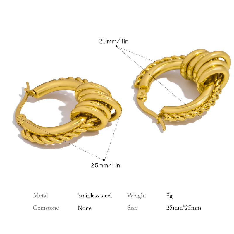 Multilayer Circle Twist Earrings