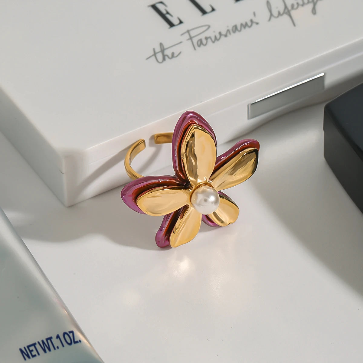 Pearl Petal Bloom Statement Ring