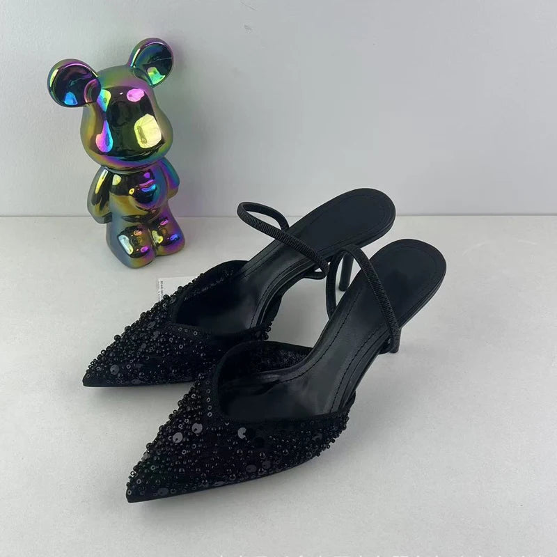 Embellished Slingback Heels
