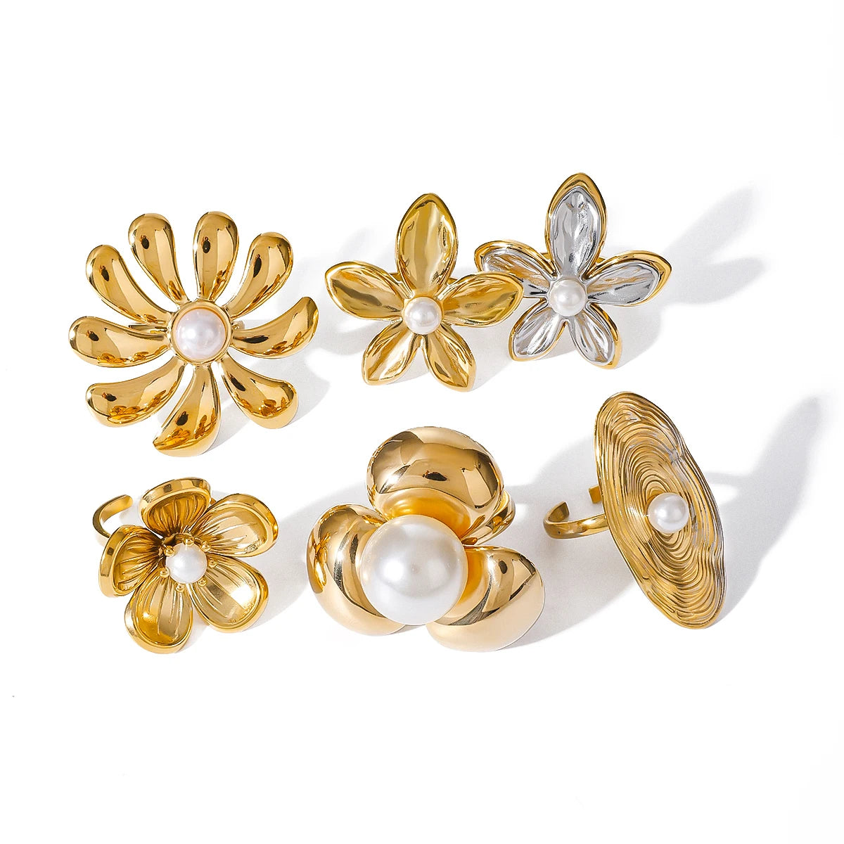 Pearl Bloom Flower Statement Ring