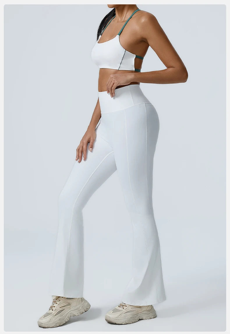 Piped Flared Leggings Workout Set