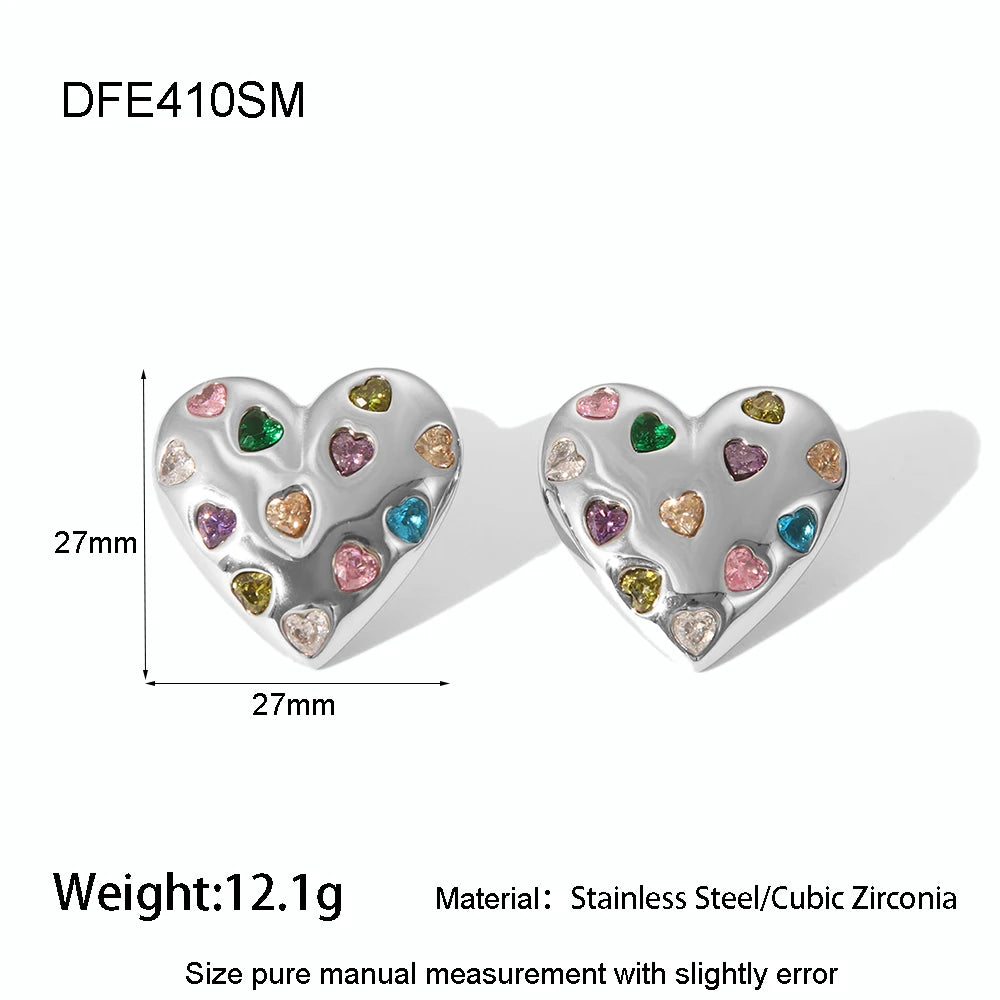 Crystal Heart Confetti Pendant Necklace