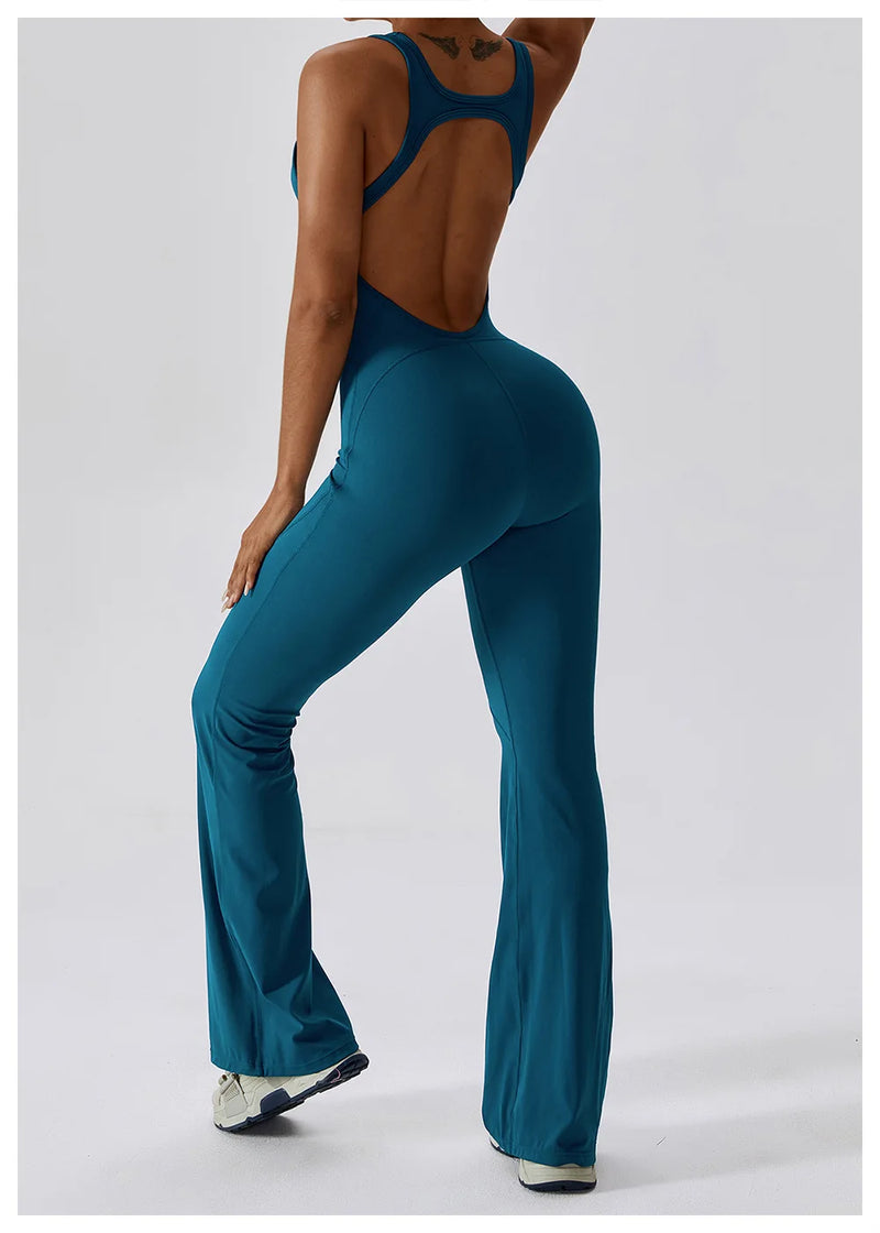 Open-Back Flare Jumpsuit