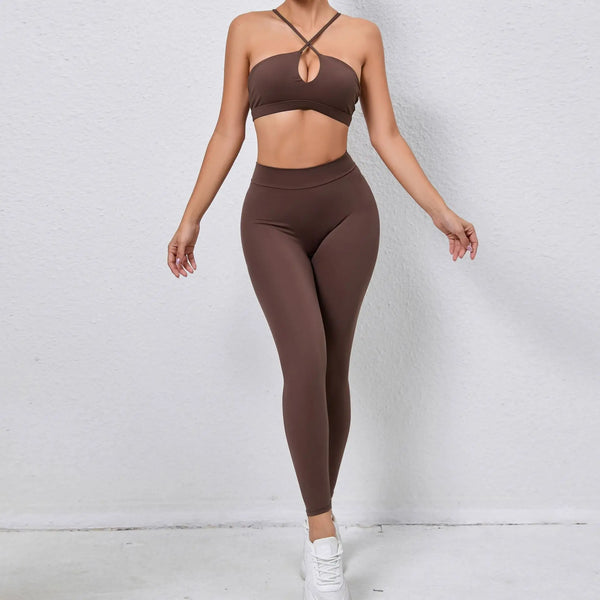 Keyhole Halter Leggings Set