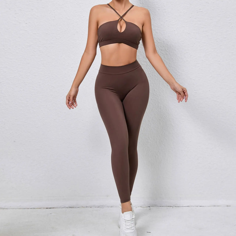 Keyhole Halter Leggings Set