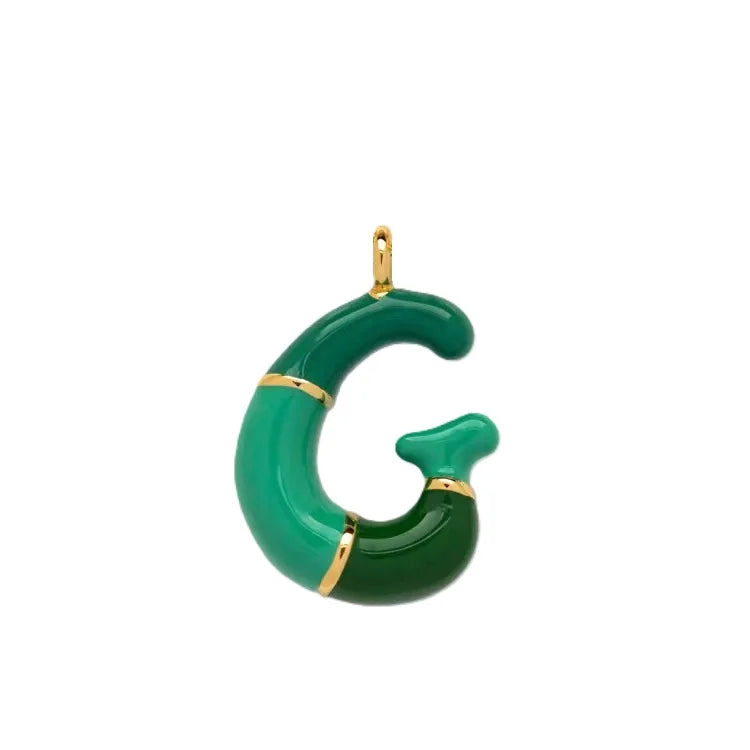 Gold Chain with Green Pendant Necklace