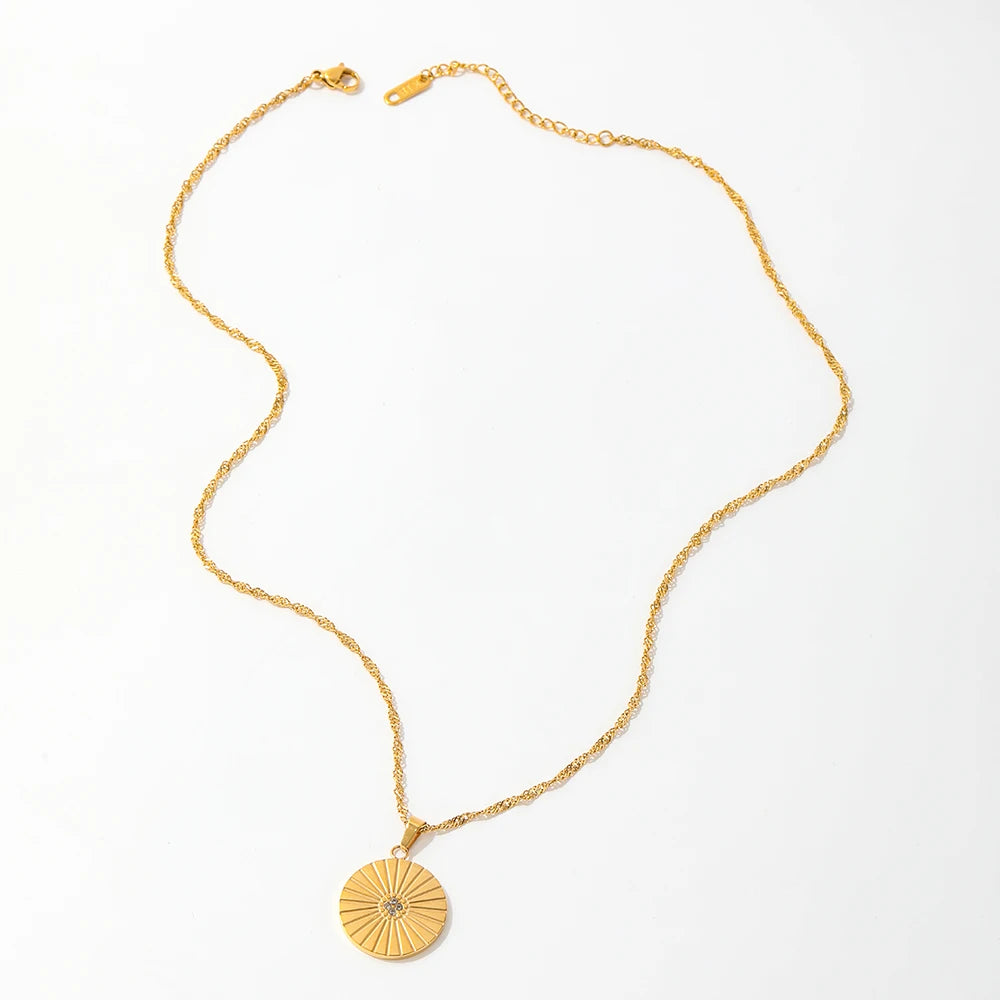 Sunburst Medallion Pendant Necklace