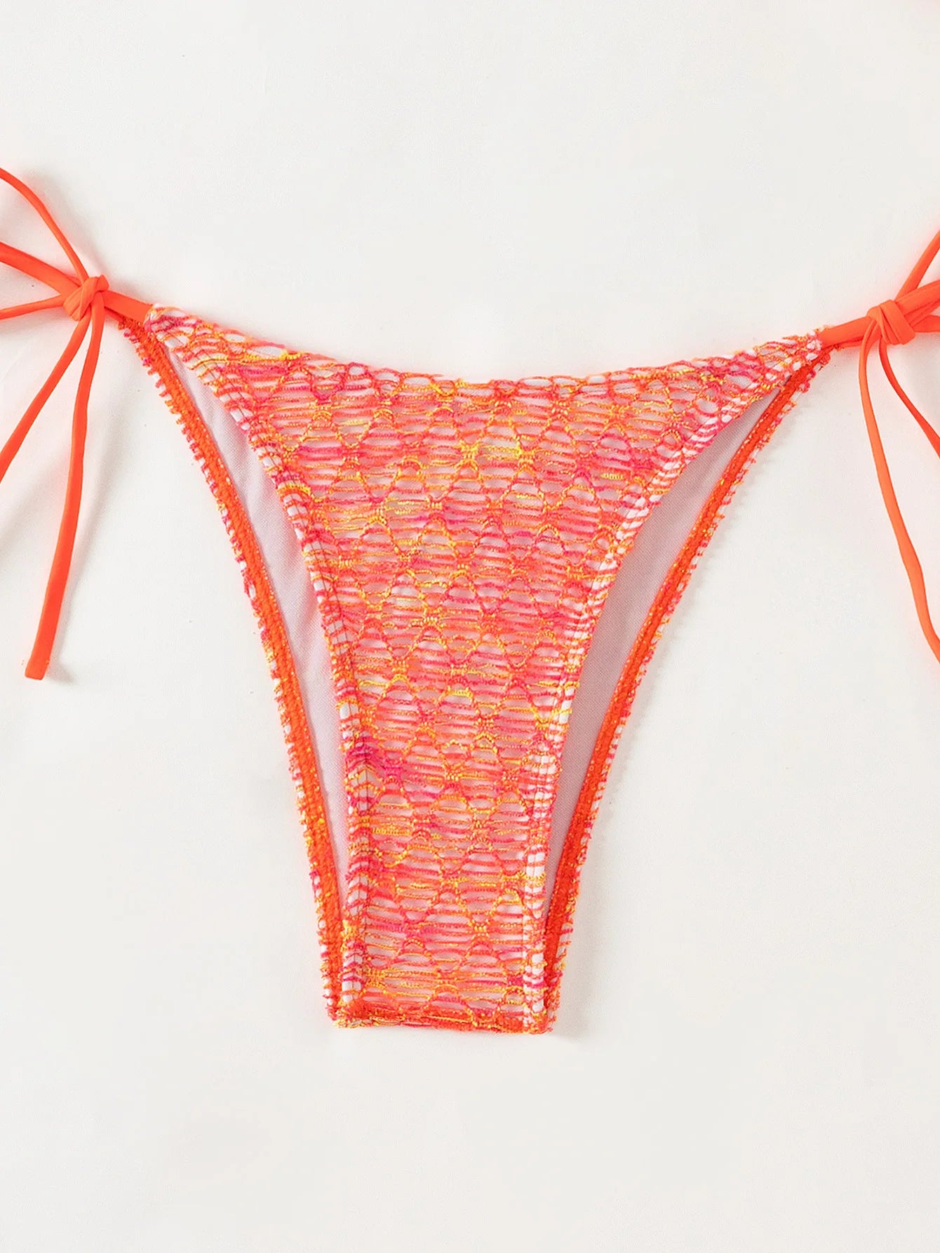 Neon Fishnet Long Sleeve Bikini Set