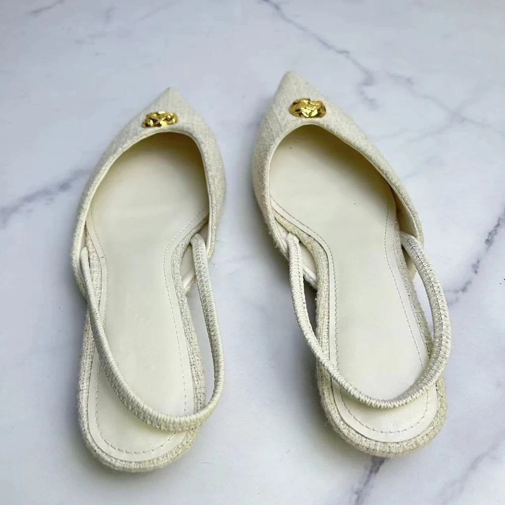 Pointed Toe Slingback Flats