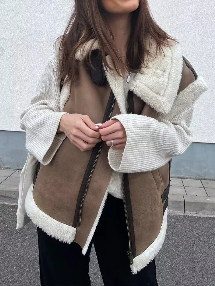 Faux Shearling Aviator Jacket