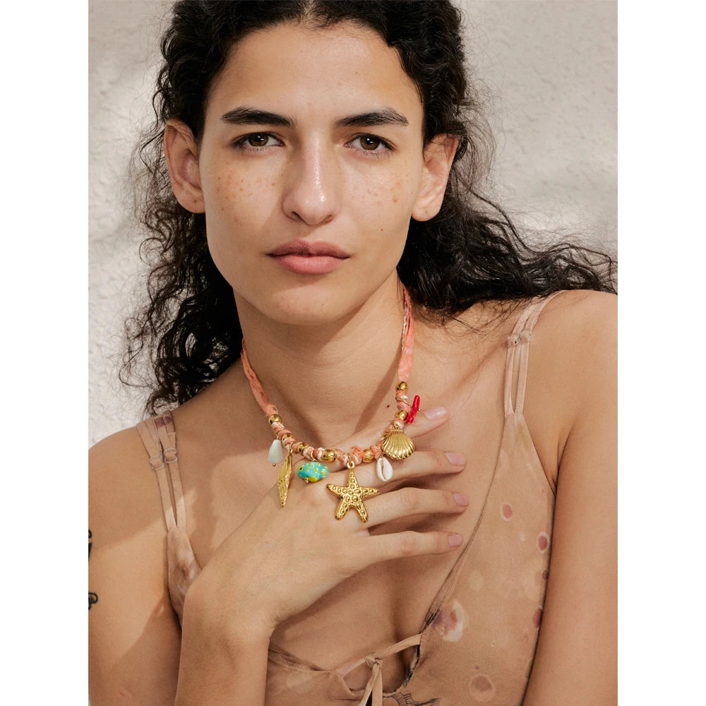Beach Charm Statement Necklace