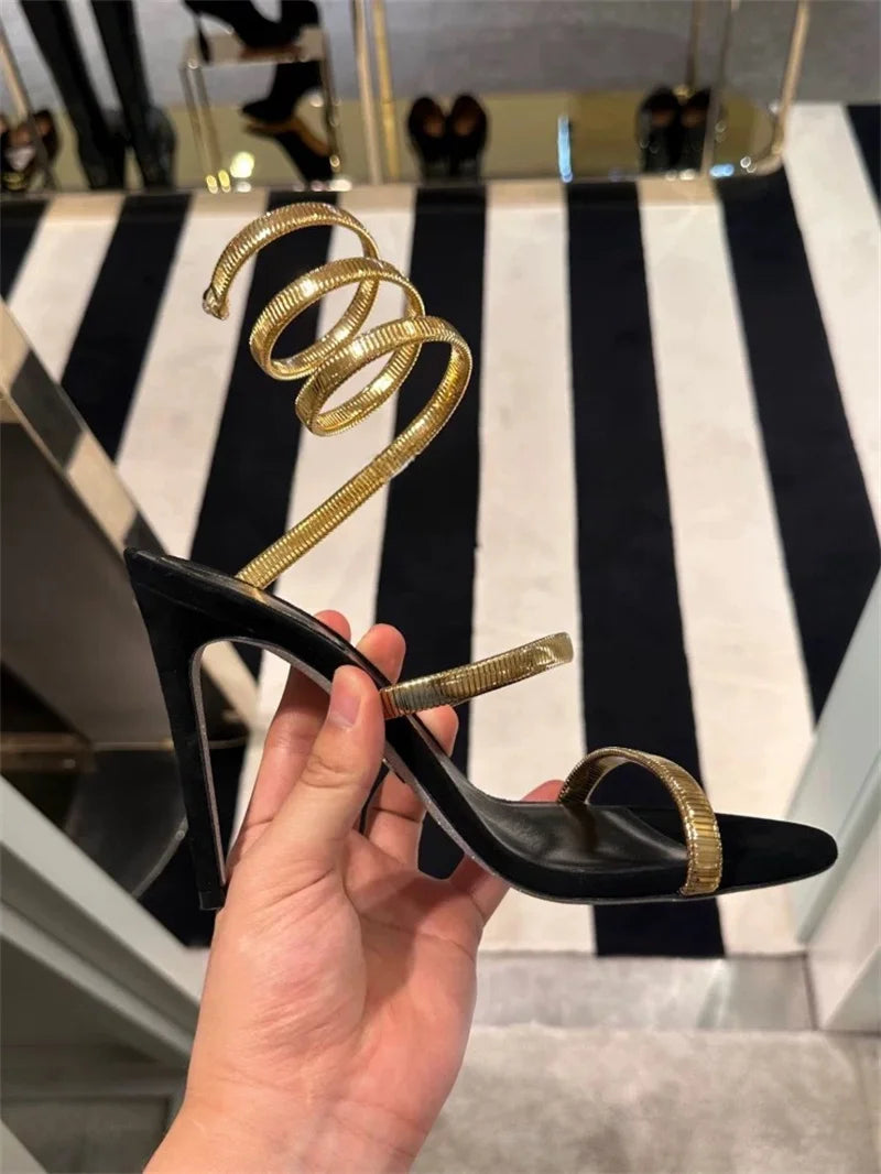 Spiral Strap Stiletto Heels