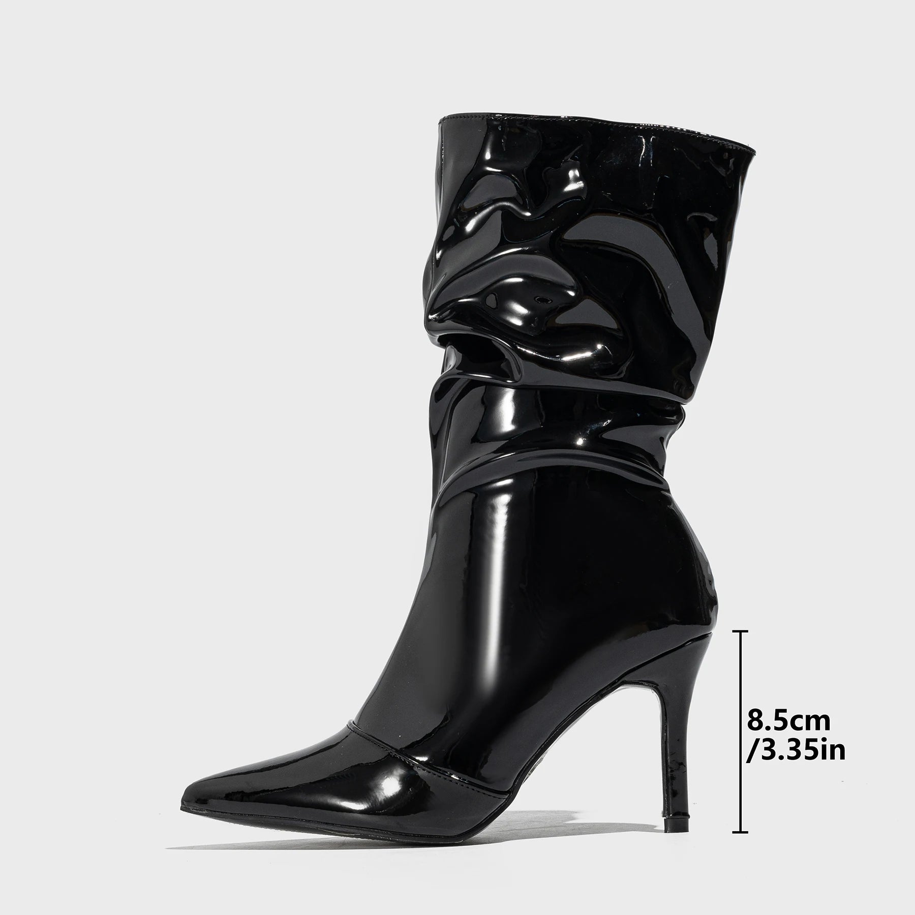 Ruched Pointed-Toe Stiletto Boots