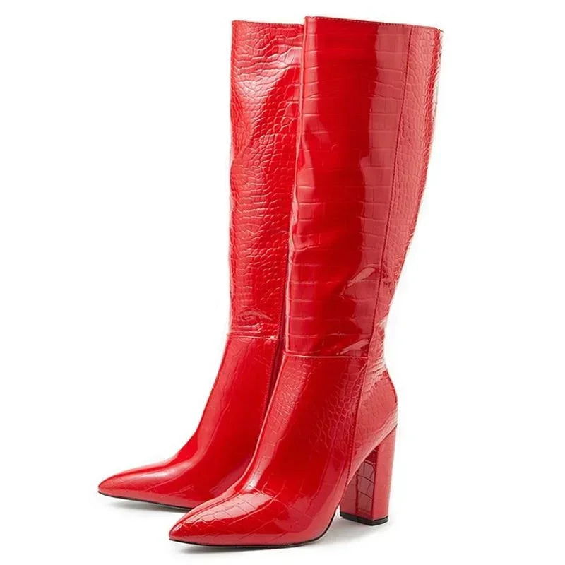 Pointed Toe High Heel Sock Boot