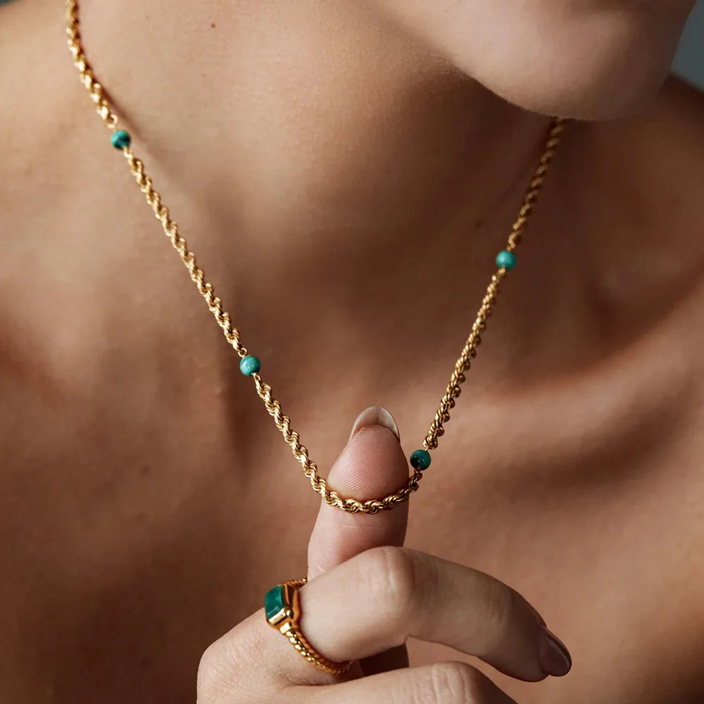 Rope Chain Beaded Necklace