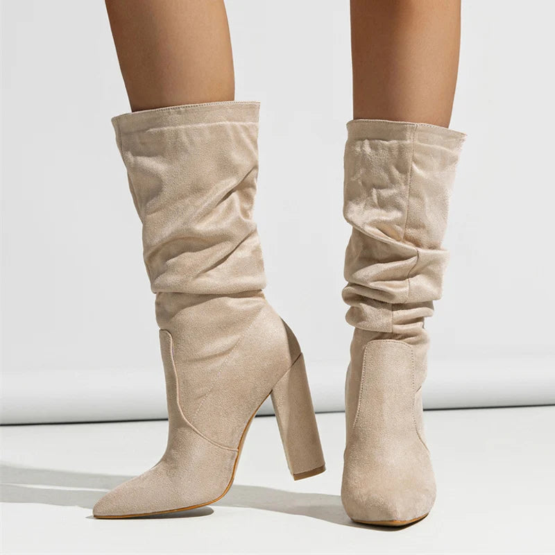 Slouchy Pointed-Toe Boots