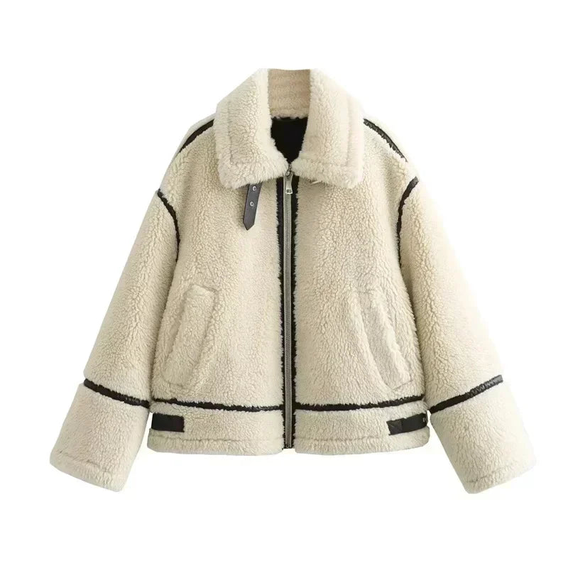 Faux Shearling Zip Jacket
