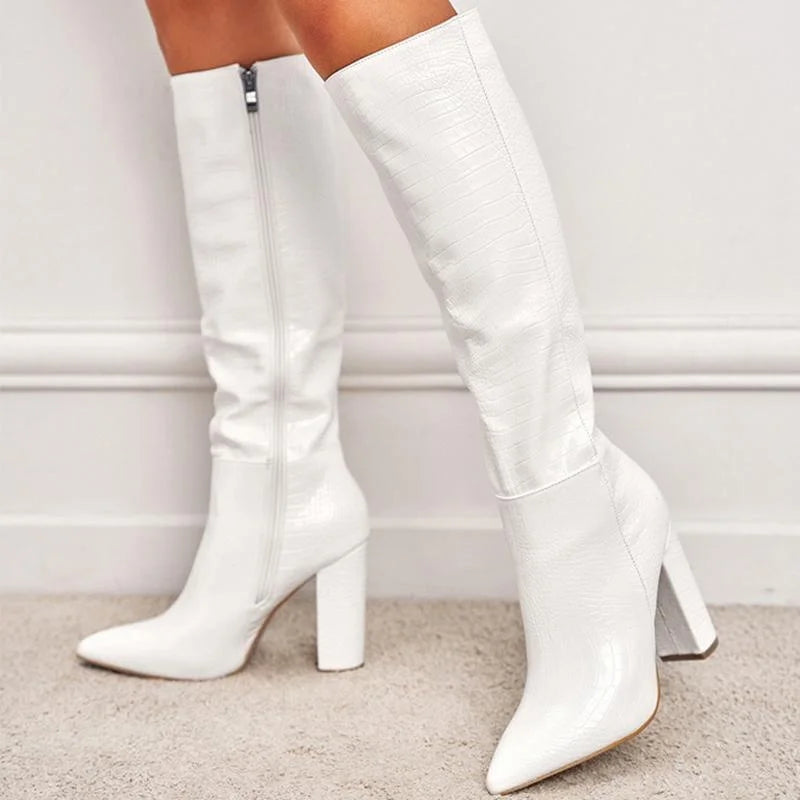 Pointed Toe High Heel Sock Boot