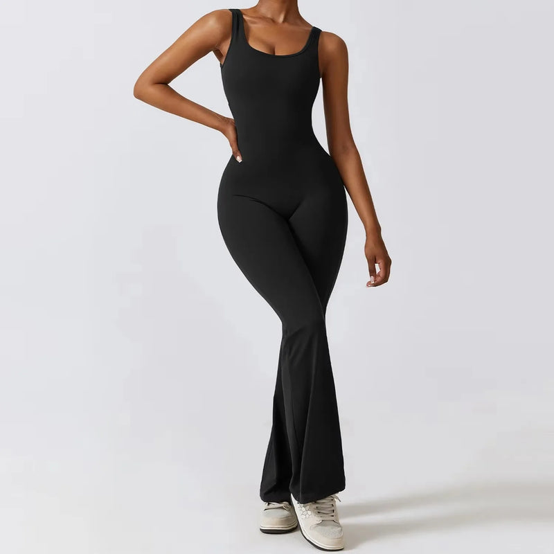 Flare Leg Active Jumpsuit