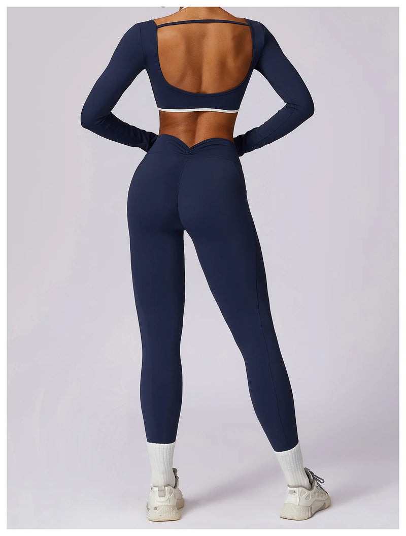 Square Neck Long Sleeve Workout Top
