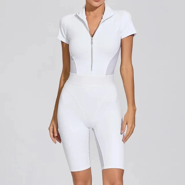 Short Sleeve Workout Jumpsuit