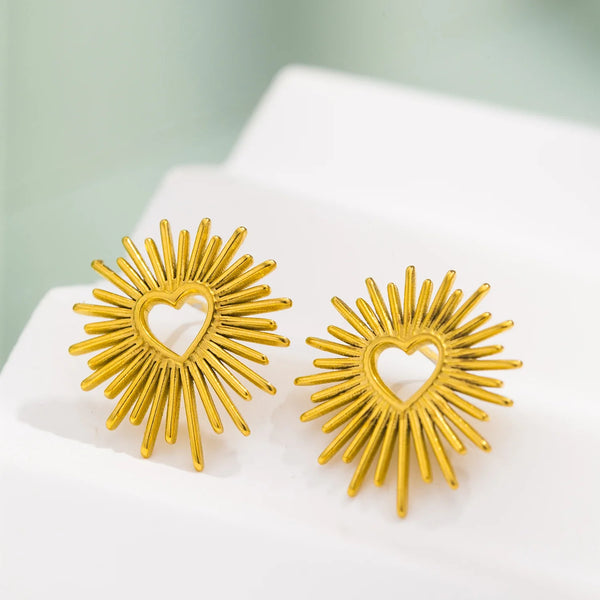 Heart Flower Earrings