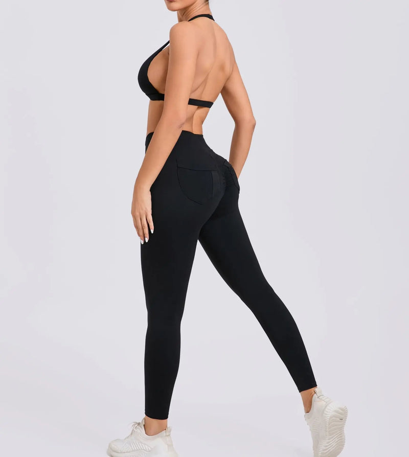 Twist-Front Halter Leggings Set