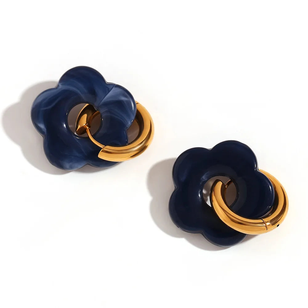 Flower Hoop Earrings