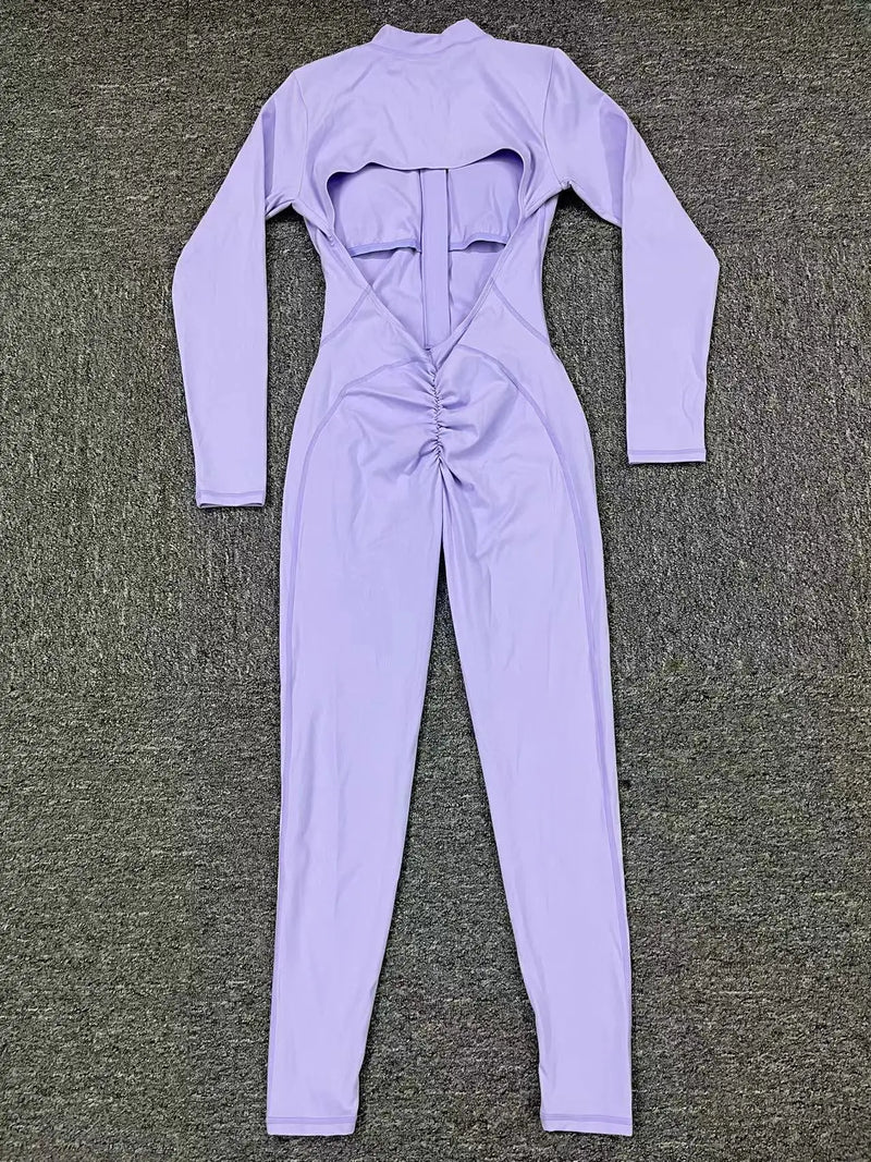 Backless SculptFit Long Sleeve Jumpsuit