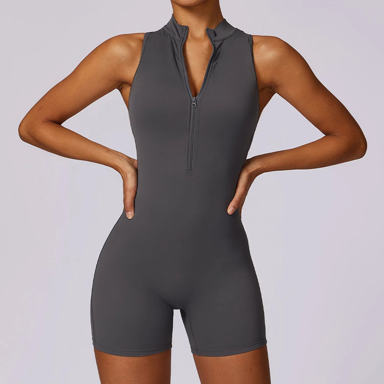 One Shoulder Biker Shorts Set