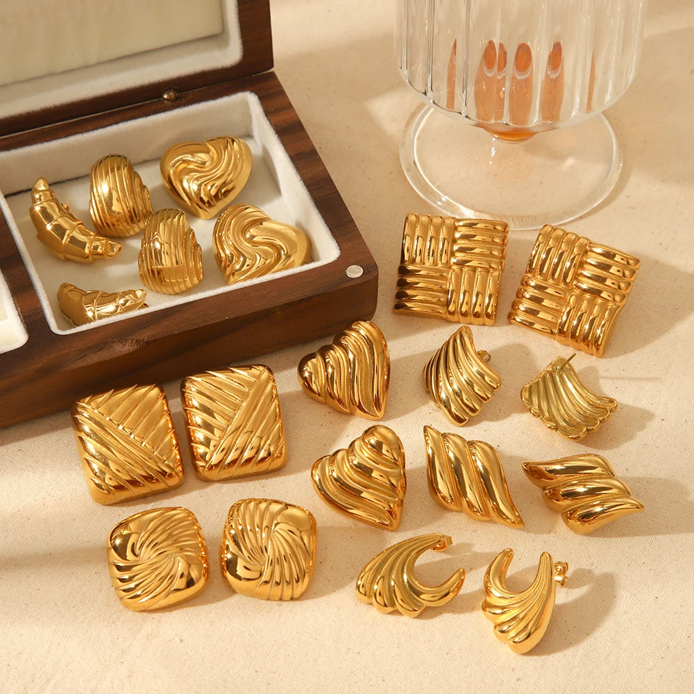 Retro Sculpted Statement Earrings
