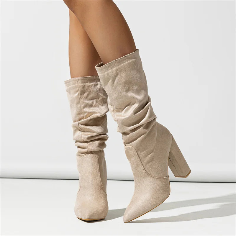 Slouchy Pointed-Toe Boots