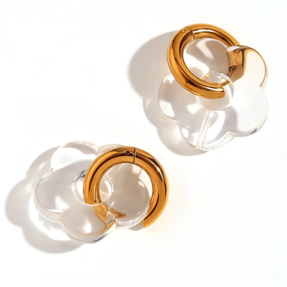 Flower Hoop Earrings